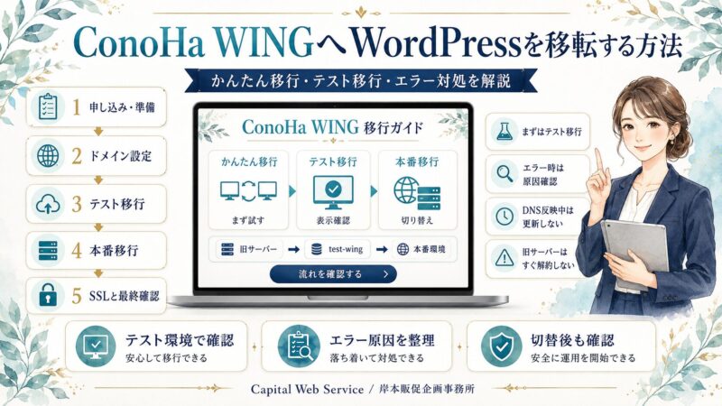 ConoHa WINGへWordPressを移転する方法｜かんたん移行・テスト移行・エラー対処を解説