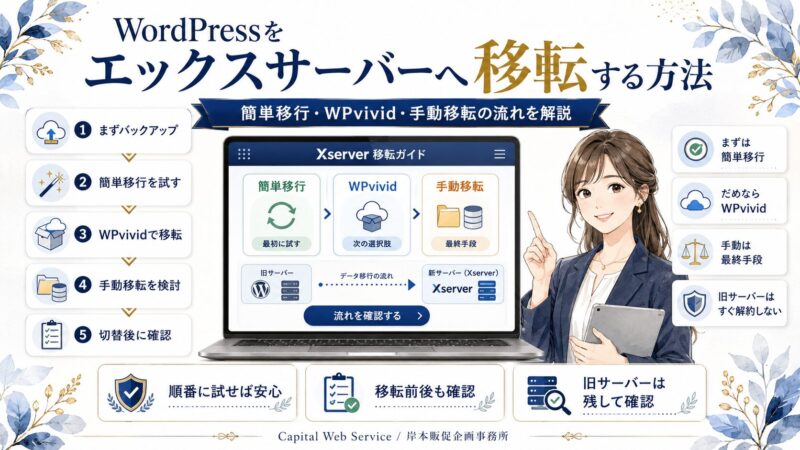 WordPressをエックスサーバーへ移転する方法｜簡単移行・WPvivid・手動移転の流れを解説