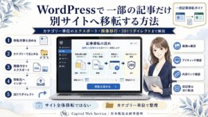 WordPressで一部の記事だけ別サイトへ移転する方法｜カテゴリー単位のエクスポート・画像移行・301リダイレクトまで解説