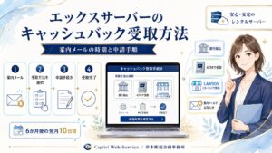 エックスサーバーのキャッシュバック特典を受け取る方法｜案内メールの時期と申請手順