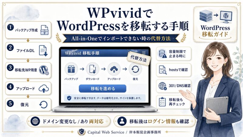 All-in-One WP Migrationでインポートできない時の代替方法｜WPvividでWordPressを移転する手順