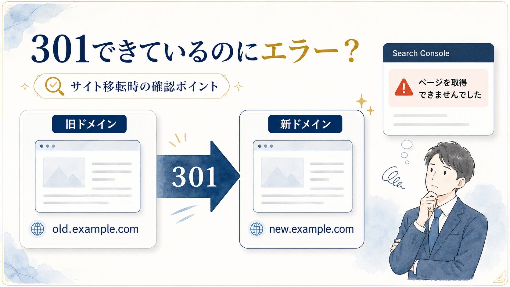 Search Consoleのアドレス変更で「ページを取得できませんでした」と出